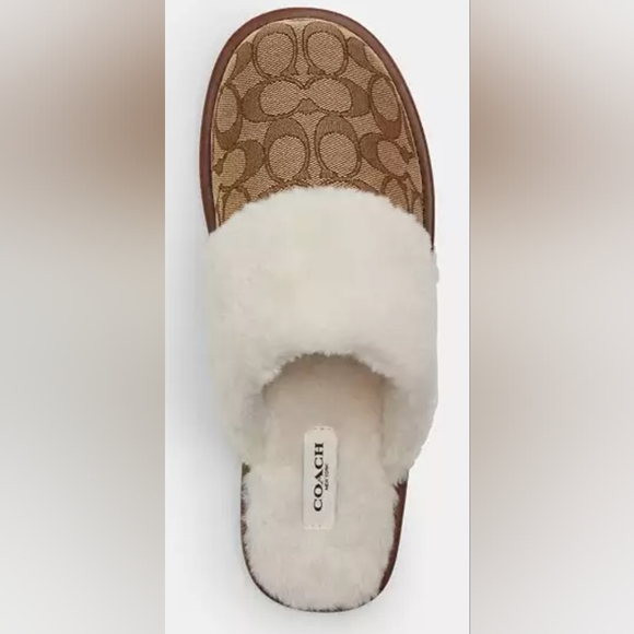 New Coach Zena Slippers In Singature Size 6 NWT - Picture 6 of 7